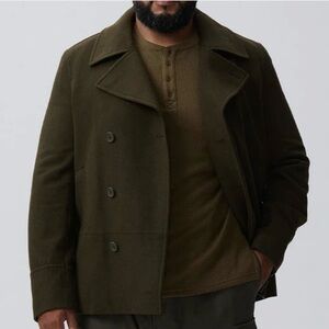 Rare Good Counsel Olive Green Wool Peacoat Designer, Size 2XL Worn Once
